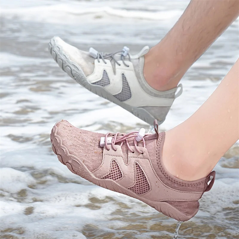Men Women Aqua Shoes QuickDry Water Breathable NonSlip Beach Footwear Gym Hiking Swimming Wadding 250304