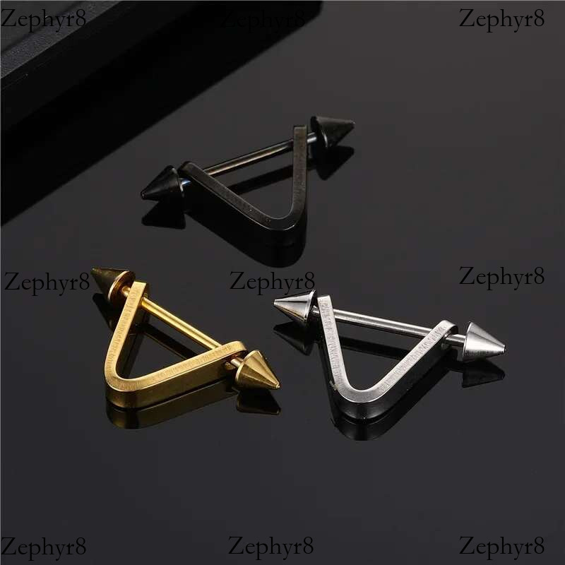 2025 New model Korean V Simple Personality Triangle Stud Earrings Punk Stainless Steel Geomertic Earring For Fashion Women Men Jewelry