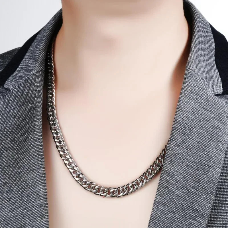 925 Sterling Silver 45-60cm 10mm Cuban Chain Necklace For Man Fashion Jewelry Trend Personality Hip Hop Trendsetter Accessories 250314