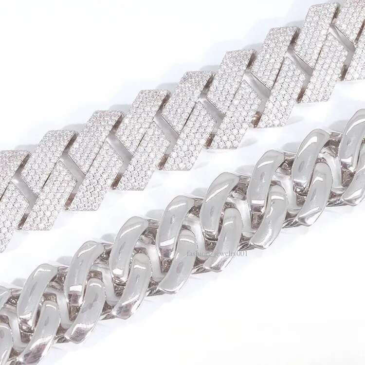 Moissanite bracelet Necklace s Rap hip-hop style Fashion punk full of dias Cuban chain