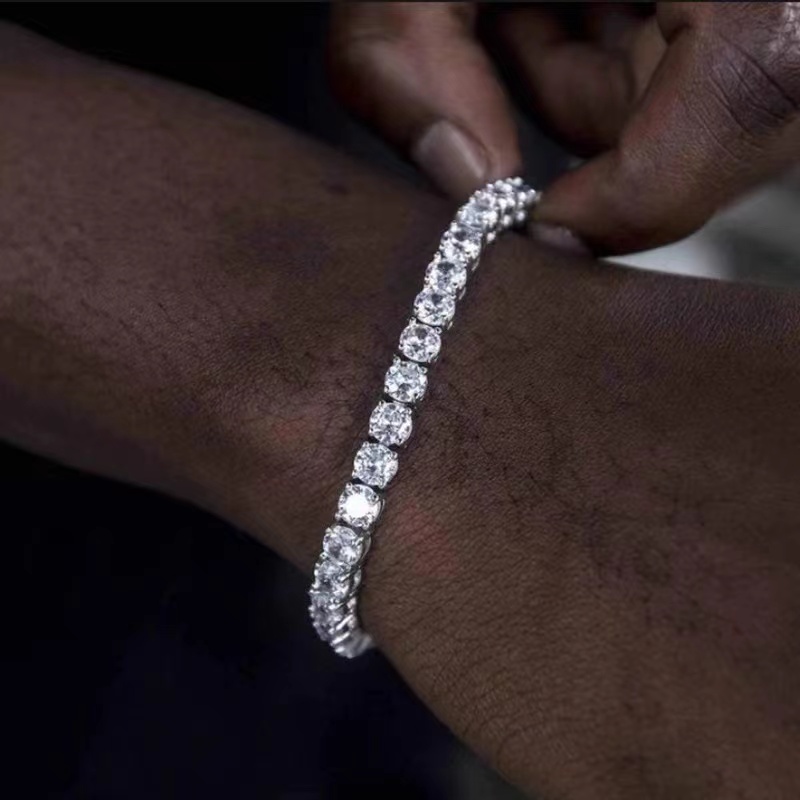 necklace moissanite chain Custom Tennis necklace Real White Gold 3-5mm Moissanite Diamond Tennis Chain Gold Chain