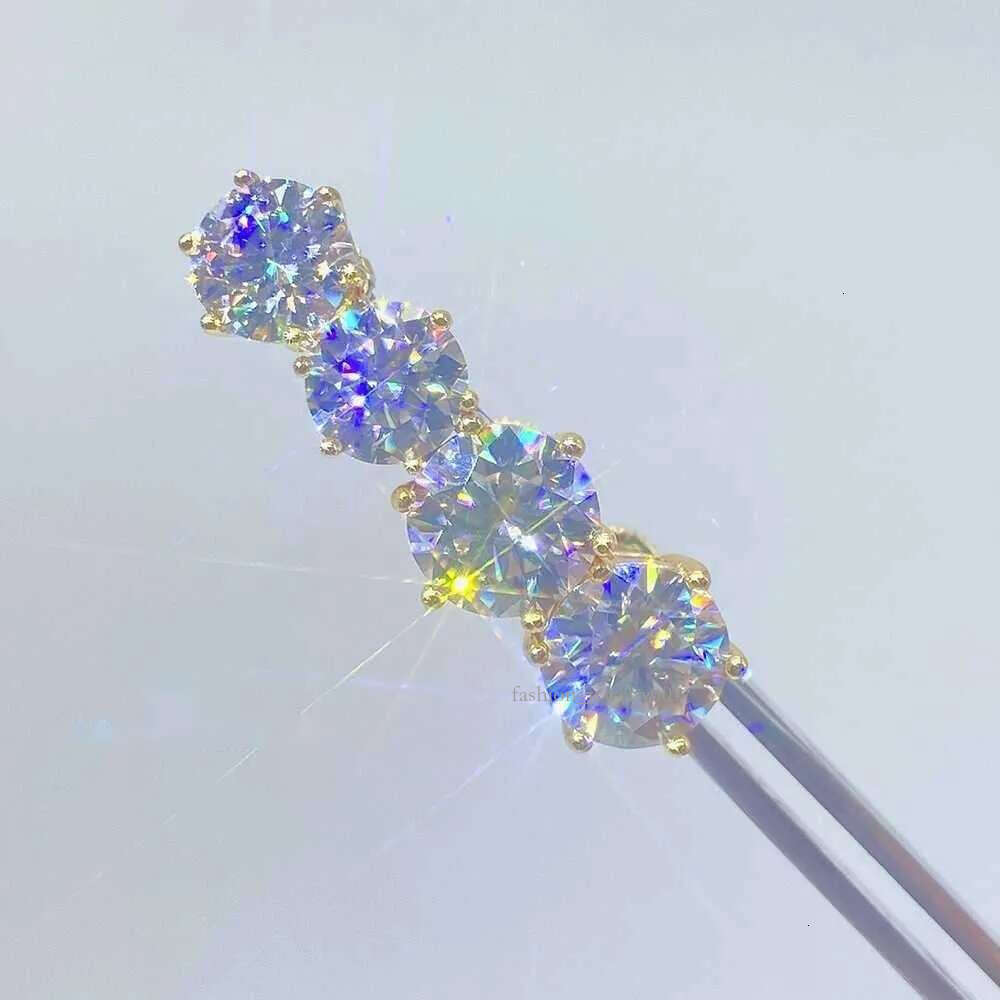 Pass Dia Tester Classic 6 Prong Sterg Sier Moissanite Screw Back Stud Earrings