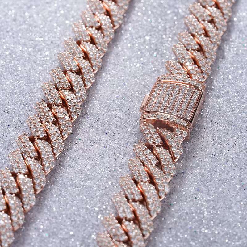 2025 New model Custom Hip Hop Jewelry VVS Moissanite Sterg Sliver Dia Iced Out Cuban k Chain Necklace Bracelet