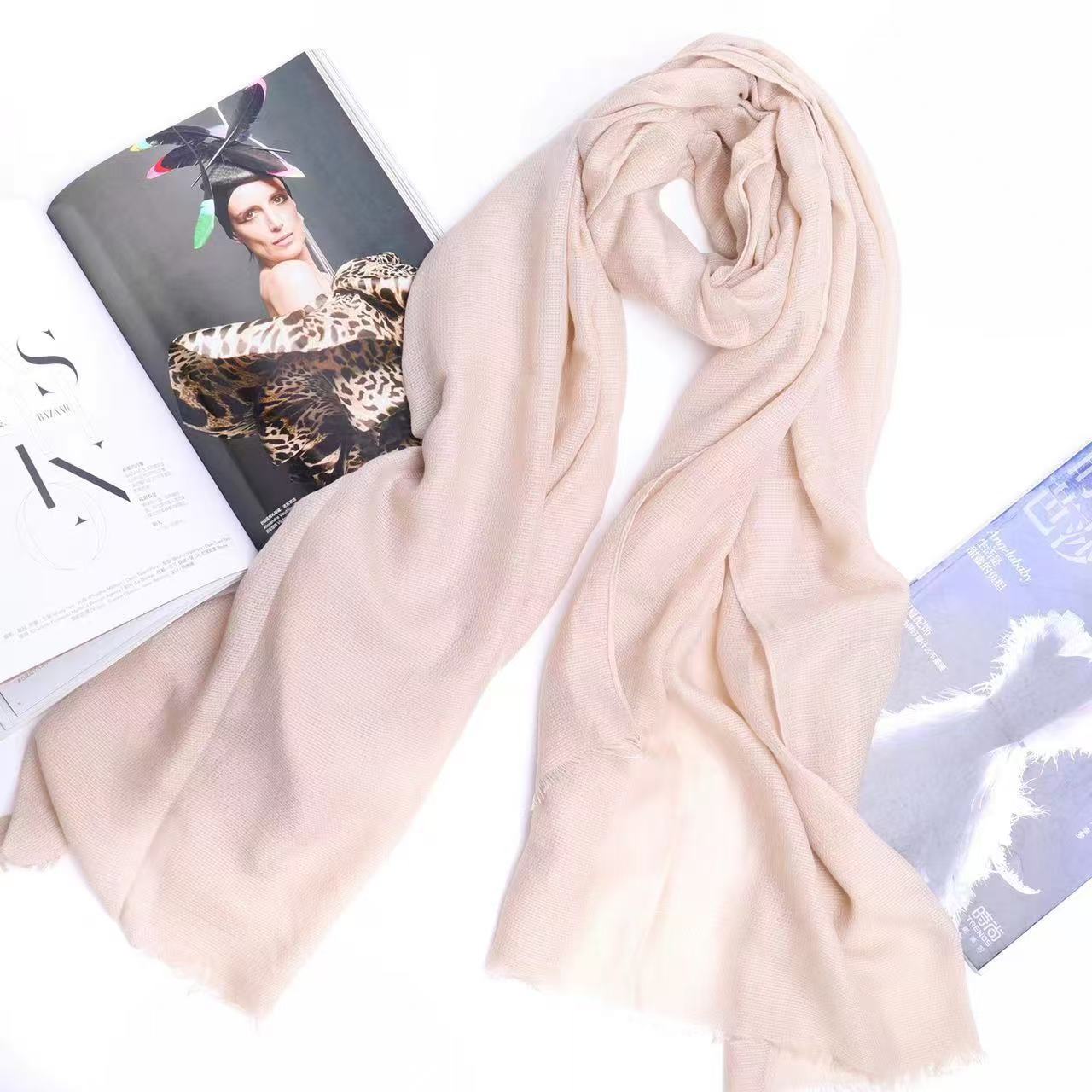 T299 cotton and linen wrinkled bubble scarf autumn and winter literary solid color scarf warm versatile Korean travel shawl