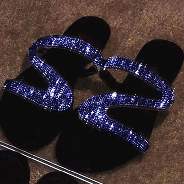 2025 New Designer Sandals Water Diamond Bottomed I Shaped Slippers For Women Comfortable Flat Bottomed Plus Size Fish Mouth Casual One Foot Shoes