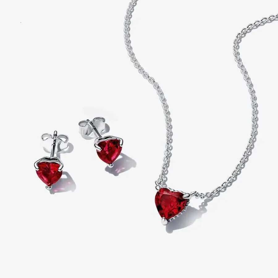 2025 New Valentine's Day New Heart Pendant Necklace And Earring Set Gift Symbolize Profound Love Exquisite Couple Jewelry Set