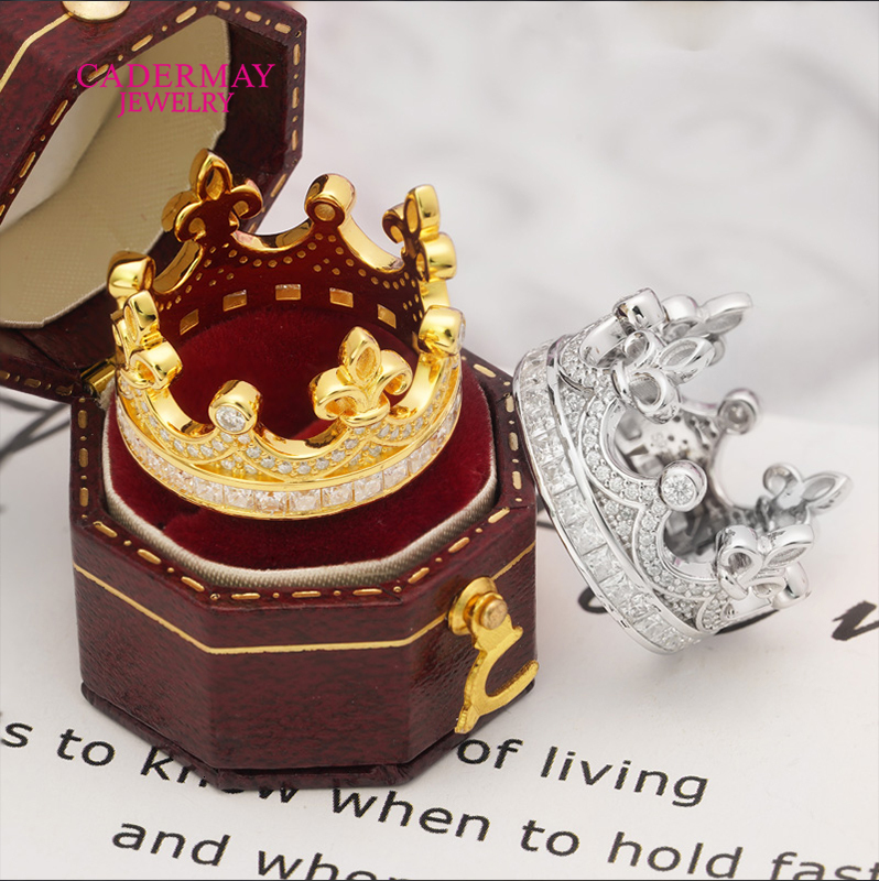 Hiphop Jewelry Custom Made Crown King Moissanite Ring 925 Silver Yellow Gold Plated D VVS Moissanite Rings Men
