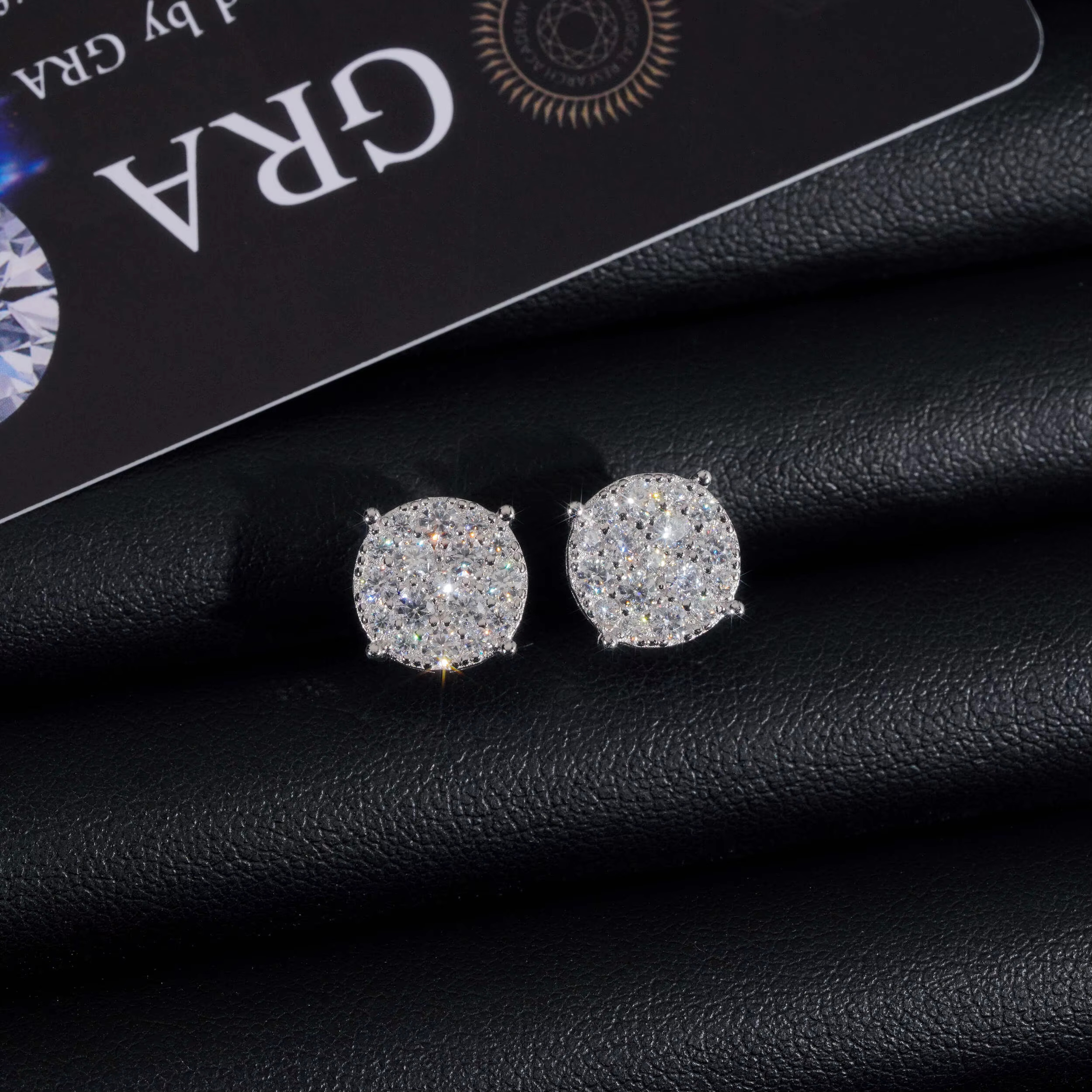 Pass Tester VVS Fully Ear Stud Sterling Sier Men Women 2025 Iced Out Moissanite Dia Earrings H260202