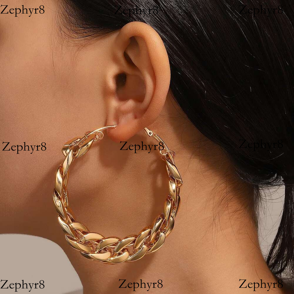 2025 New model Metal Punk Style Oversized Large Hoop Twisted Big Circle Round Loop Earrings for Women Exaggerate Party Jewelry Gifts