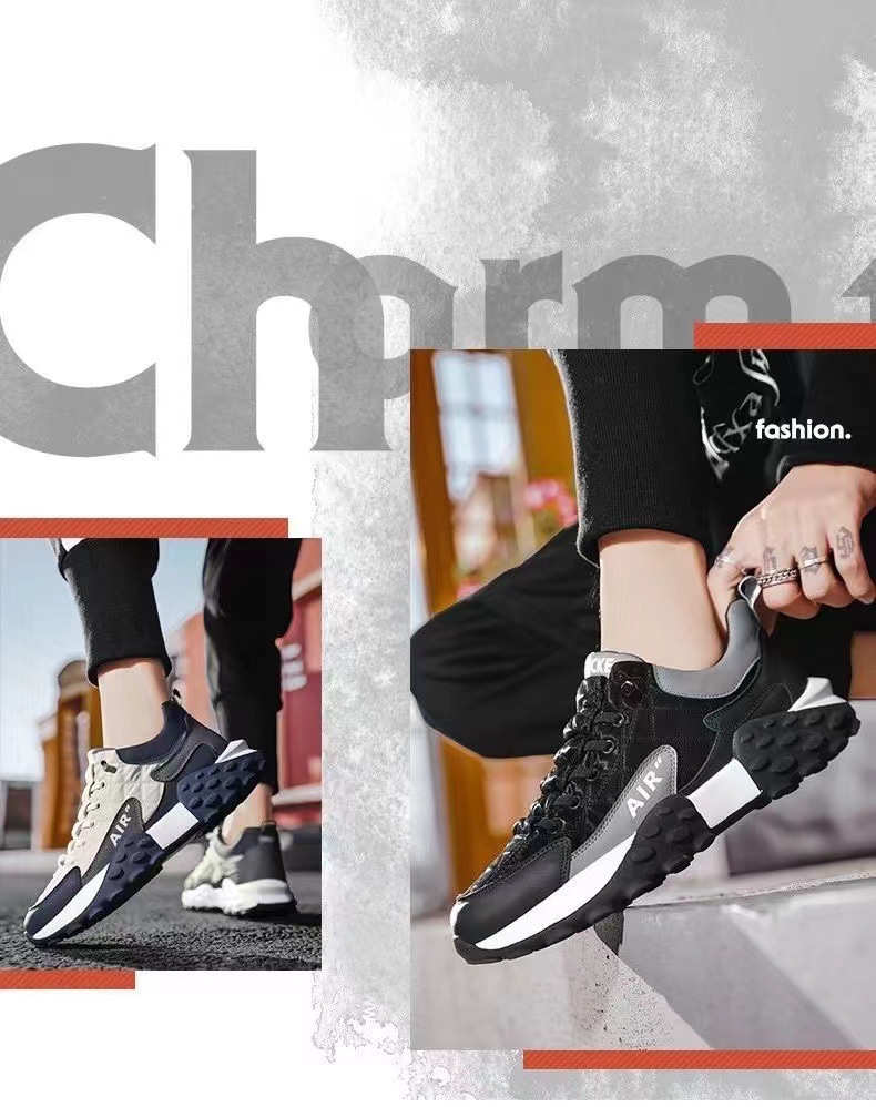 Sports leisure four seasons outdoor men's shoes Sports men's shoes thick soled men's breathable sports shoes