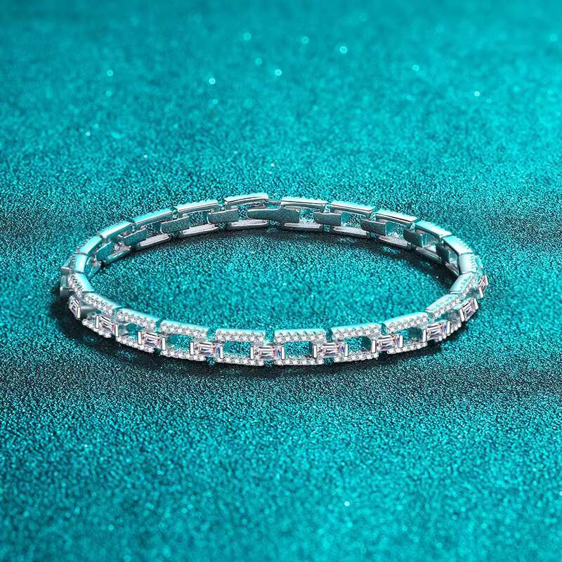 2025 New model 2023 Jewelry Fine Sterg Sier Hip Hop Bangles Cuba Chain GRA Certificate Moissanite Dia Tennis Bracelets