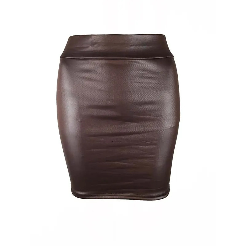 Black Slim Leather Pencil Mini Skirt High Waist Sexy Fashion Korean Short Wholesale Summer Sweet 250312