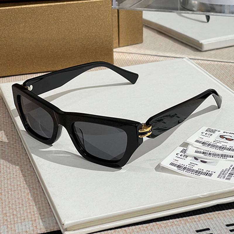 Lady Summer Beach Sunglasses Luxury Designer Rectangular Acetate Black Frame BV40047 Outdoor Leisure Holiday Women Sunglasses UV400