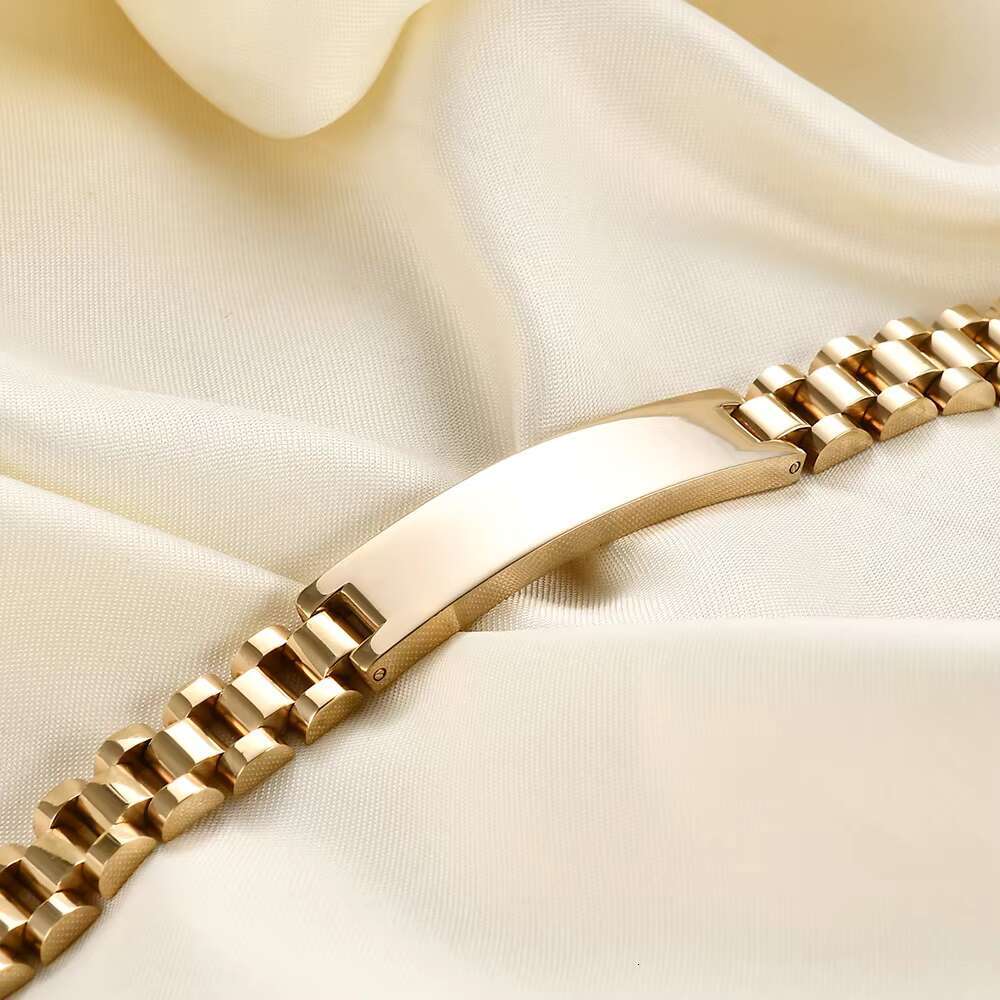 2025 New model Customize Punk Cuban Watch Chain Gold Plated Bracelet 10MM Hip Hop Titanium Steel Bracelets Wholesale Bangle