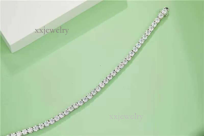 Fine Top Selg Moissanite Jewelry Sier S Sterg White 14k Gold Plated Dia Tennis Chain Necklace