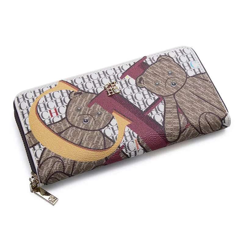CH Brand Pattern Printing Ladies Fashion Classic Women Small Standard Wallet Pure Color Design Multil