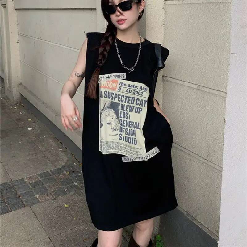 2025 New Women's Loose Daily Comfortable Designer Fashion Student Print Simple Full Match Summer Casual Korean Retro4