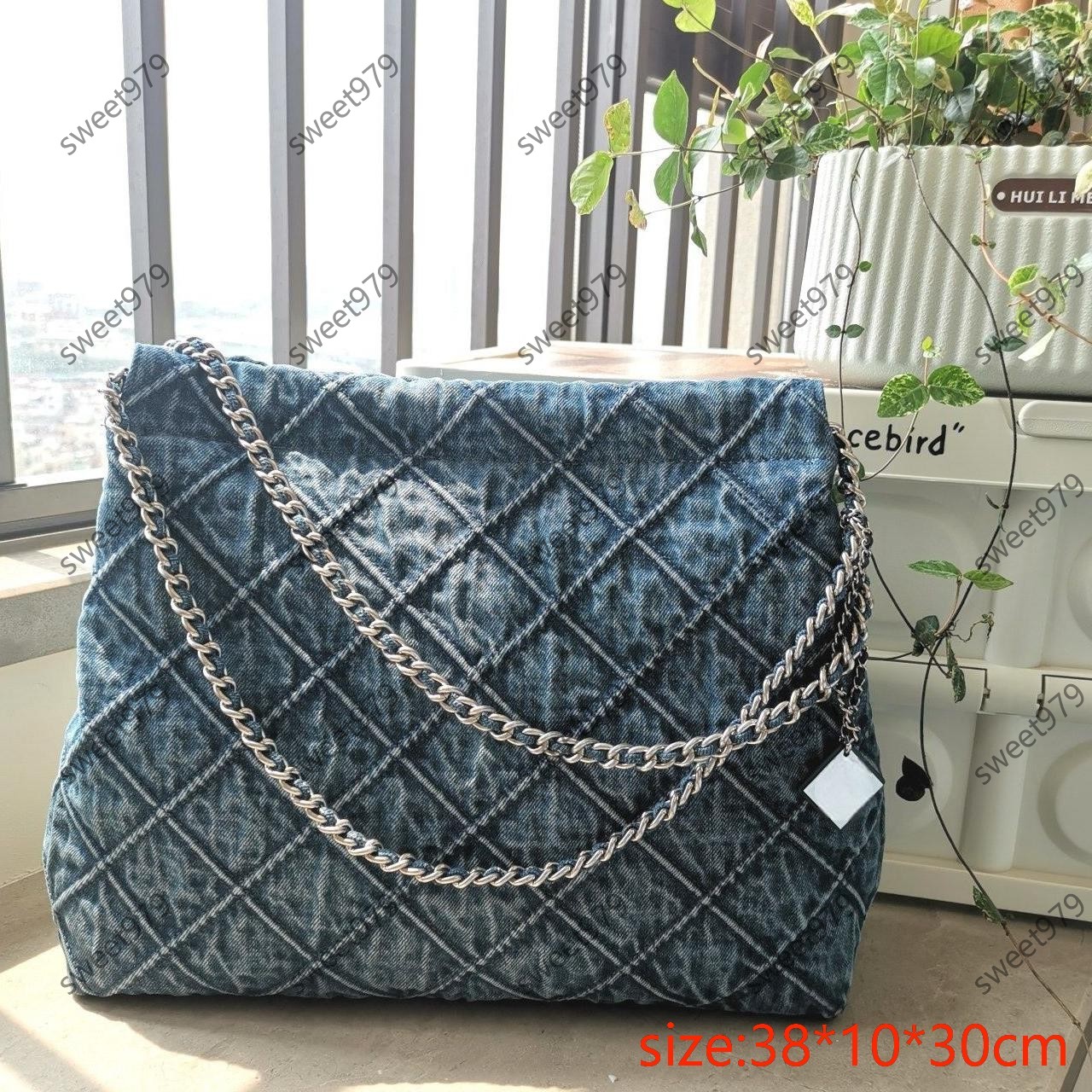 Borsa A Catena Borsa A Tracolla Borsa In Denim Borsa Da Cowboy Pelle Di Pecora Aspirazione Fibbia Bocca Classici Atmosfera Moda Vendite Calde Borsa-image