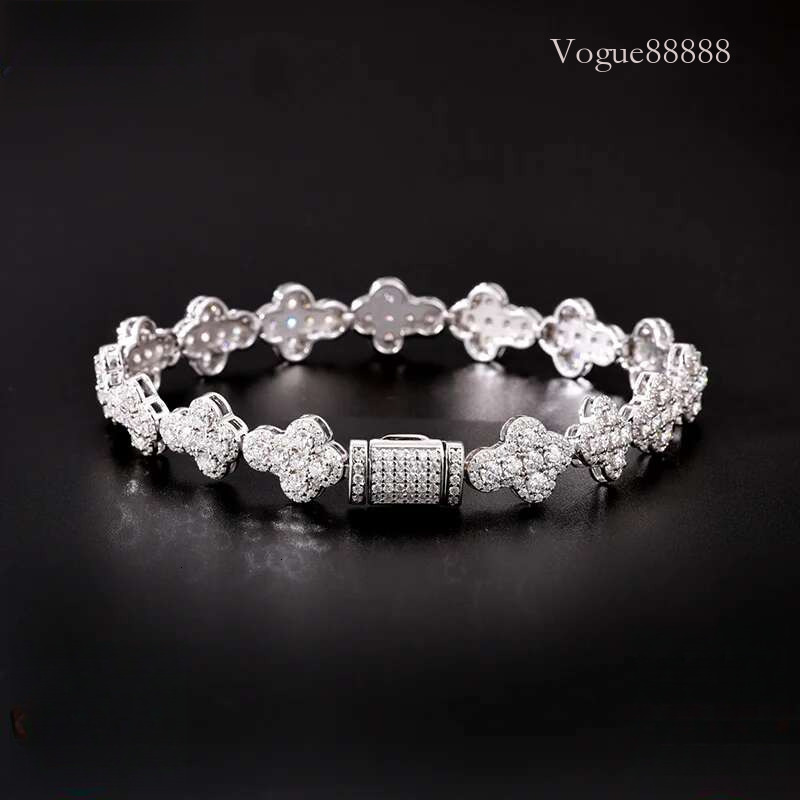 TUHE Unisex Cross Width Chain Women Bracelet Moissanite For Men Hip Hop Jewelry Gift