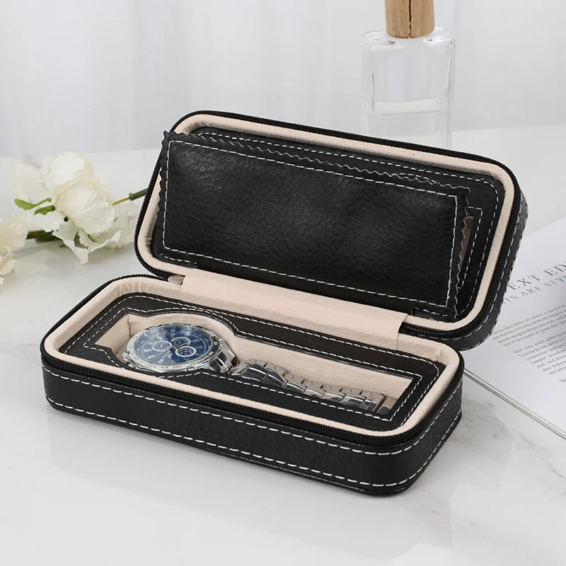Embers Watch Box 2 4 8 Slots Leather Watch Storage Box Portable Watch Travel Case Shockproof Scratch-resistant 250314