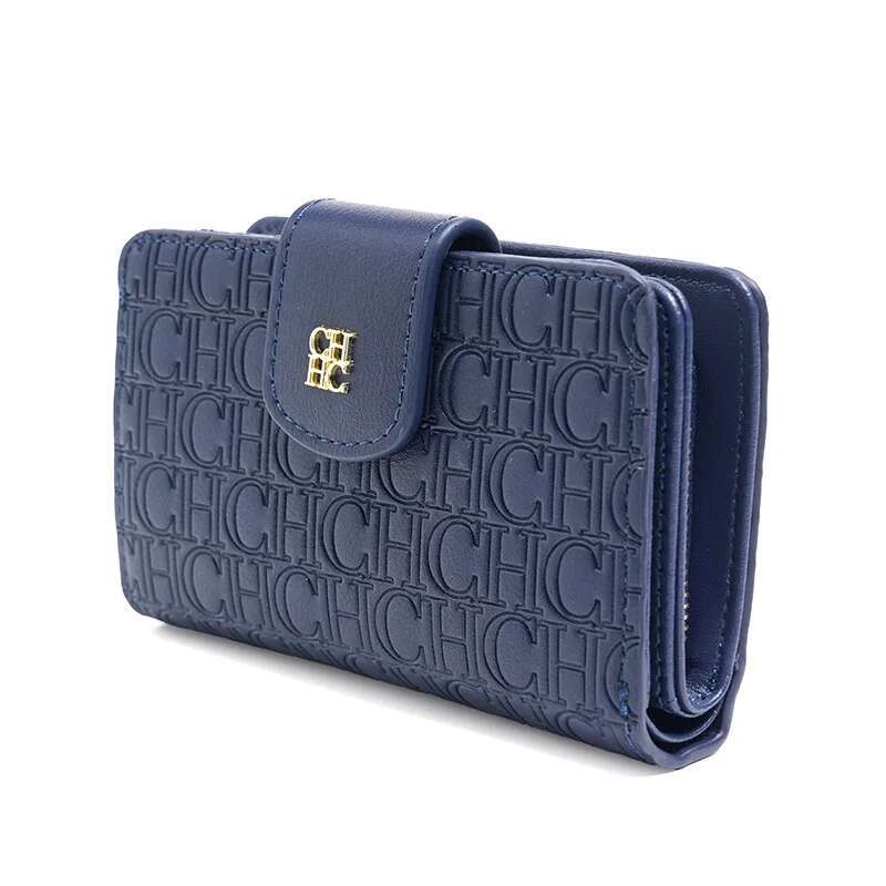 CH Pure Colour Letter Printed Style Card Premium Simple Design Fashion Women's Short Wallet