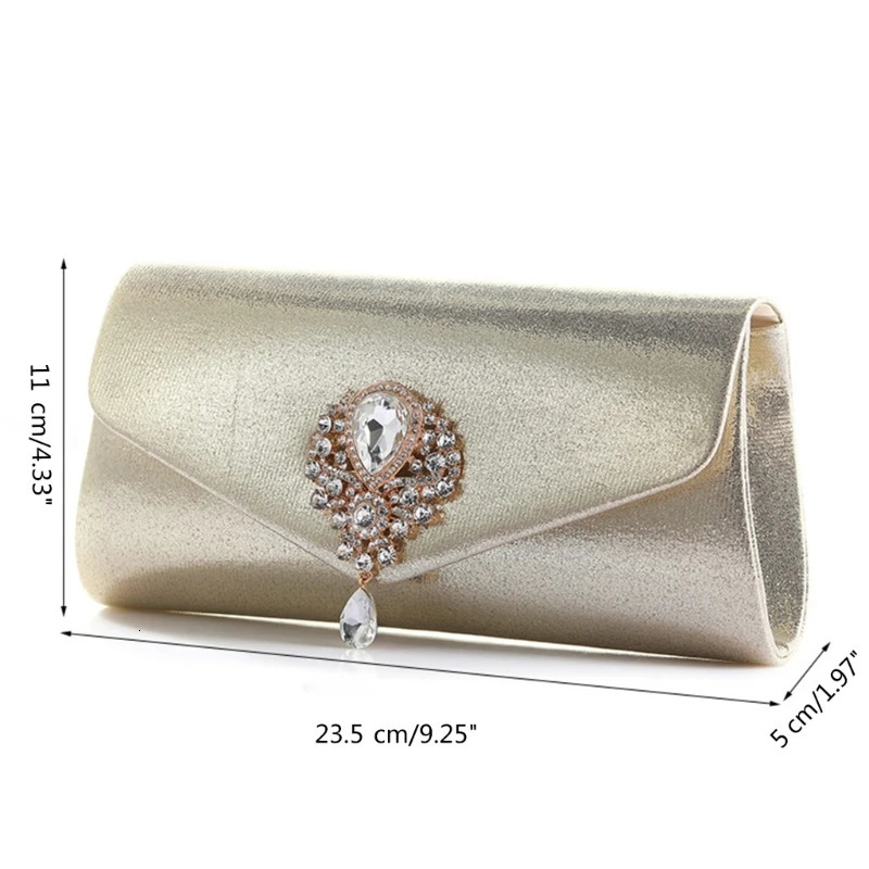 Glitter Evening Clutch Small Purse Crossbody Handbag Wedding Purse with Detachable Chain for Prom Wedding Party 250311