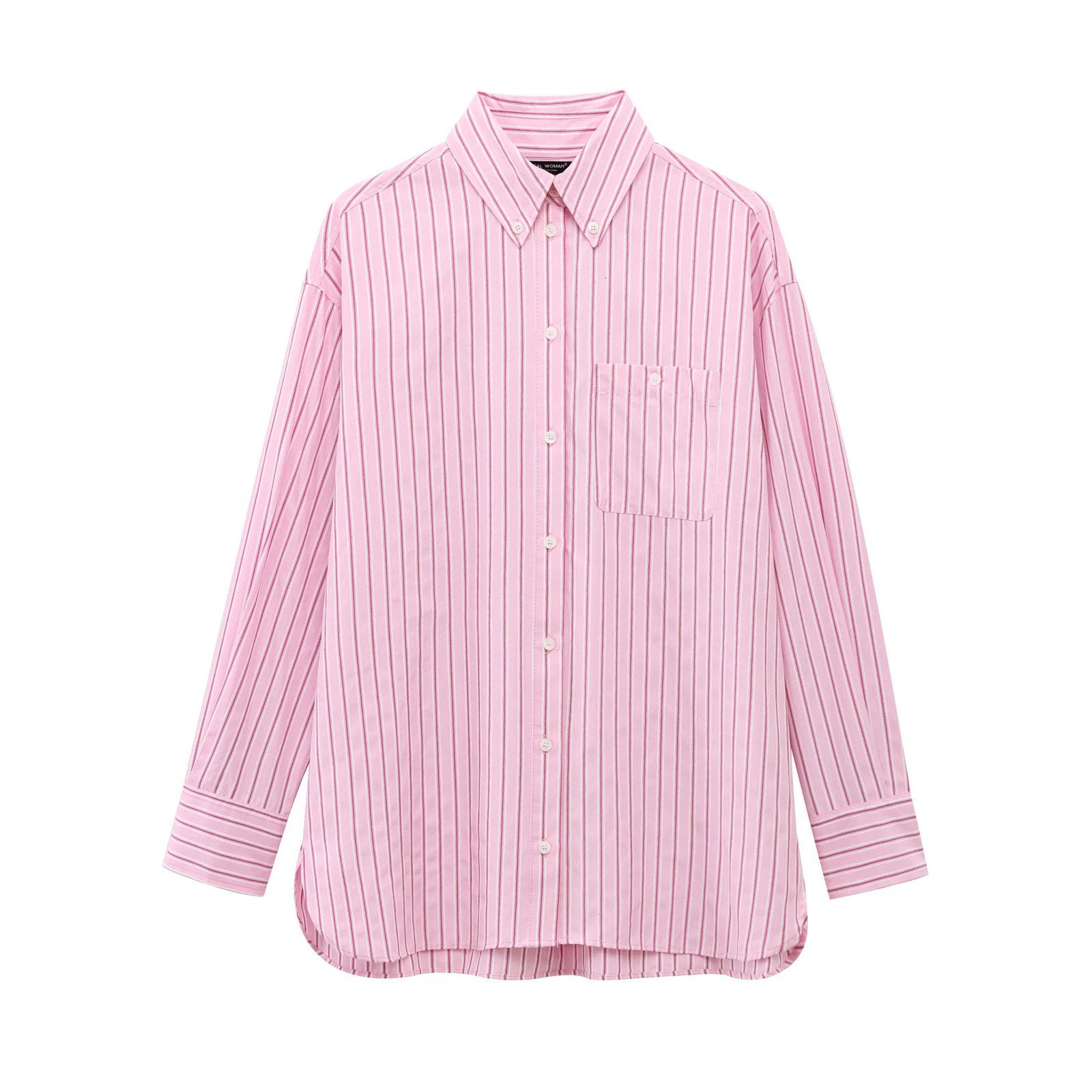 TRAFSHE Vintage Striped Womens Shirts Turndown Collar Loose Blouse Summer Elegant Blouses Clothing 2492161 250312