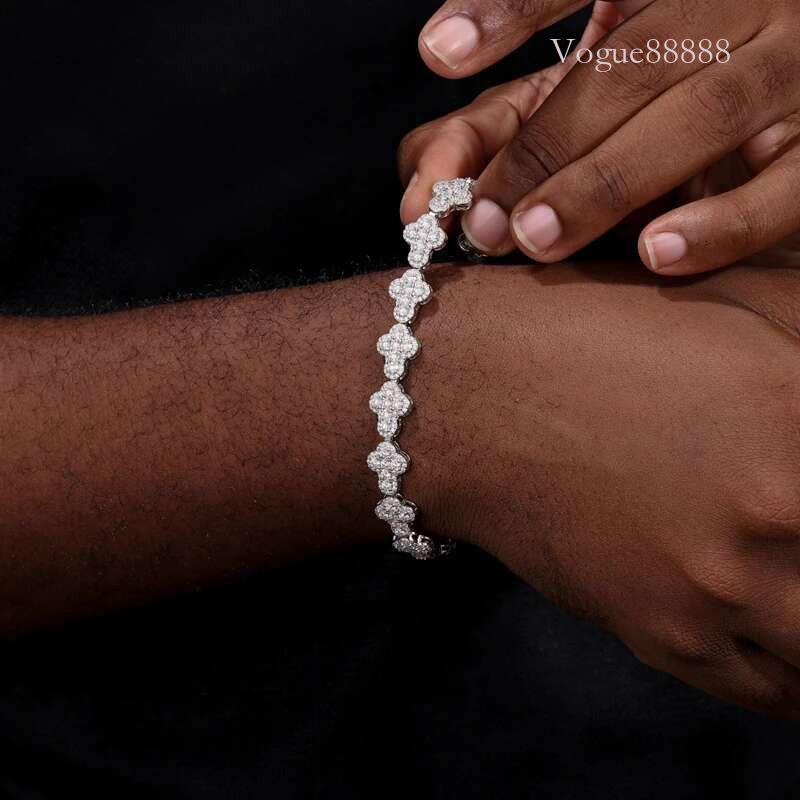 TUHE Unisex Cross Width Chain Women Bracelet Moissanite For Men Hip Hop Jewelry Gift