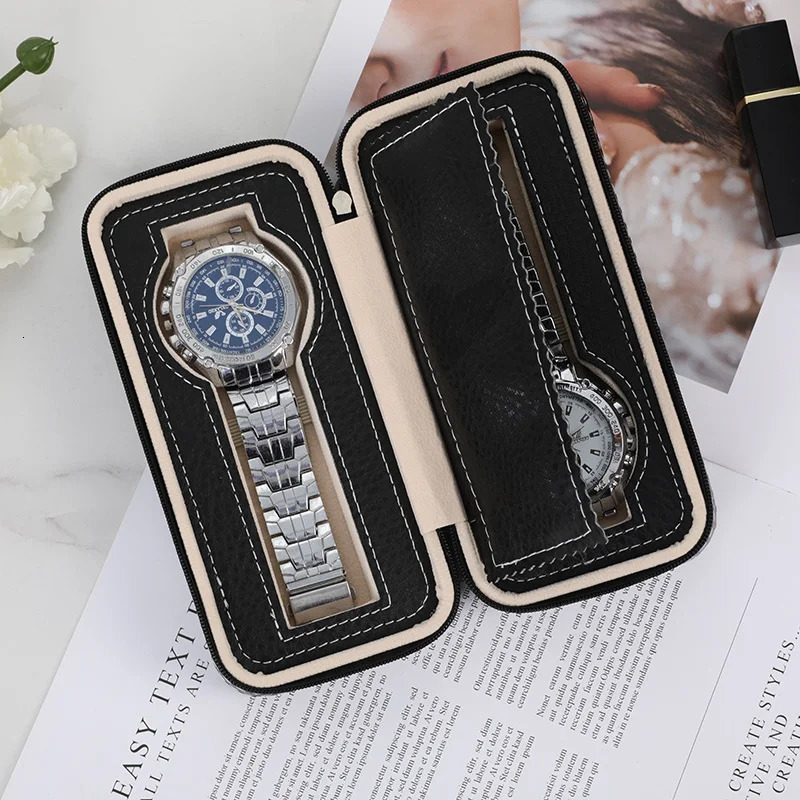 Embers Watch Box 2 4 8 Slots Leather Watch Storage Box Portable Watch Travel Case Shockproof Scratch-resistant 250314