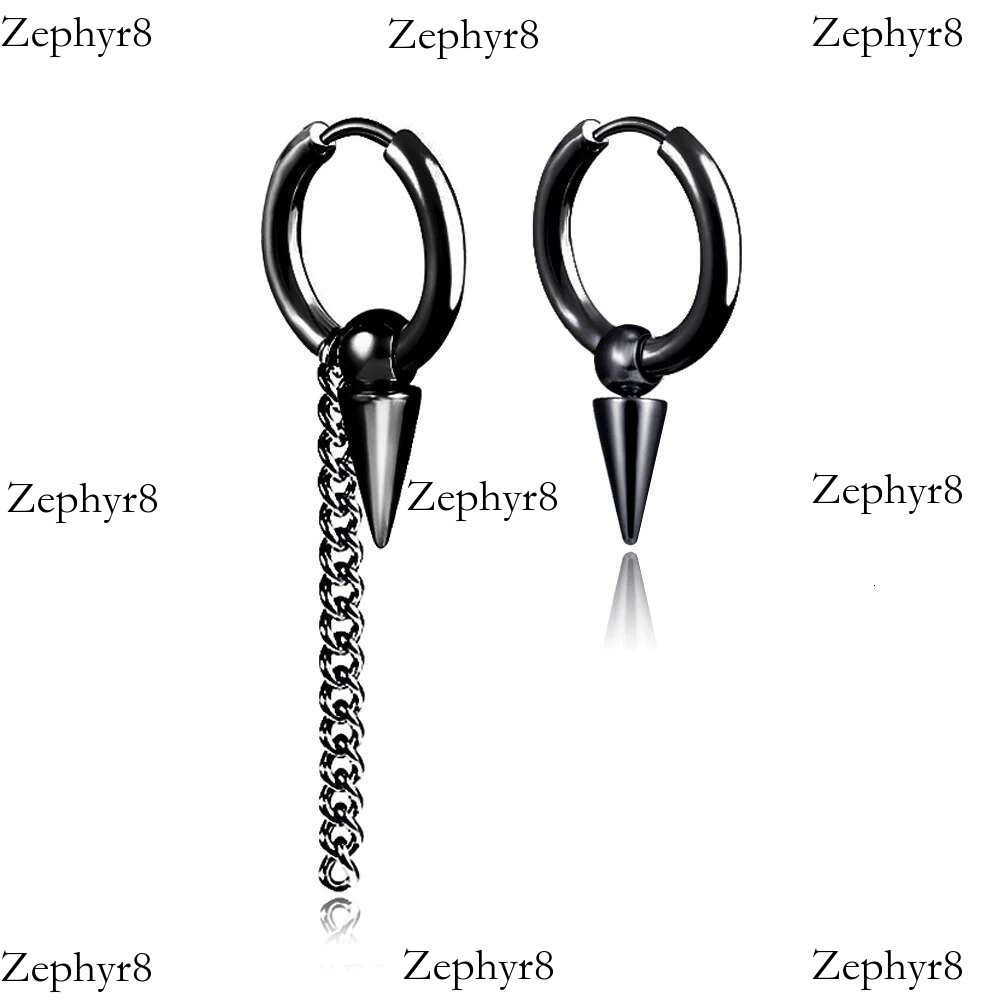 2025 New model Kpop Men Women With Charm Ball Cone Dangles Black Stainless Steel Hip Hop Punk Earrings for Teens