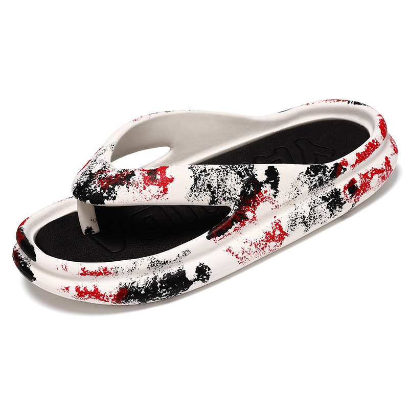 Step On Poop, Touch Text Drag Fashionable Summer Clothes 2025 New Designer Sandals Thick Soled Wear Resistant Men's Shoes Beach Soft Sole Anti Sl