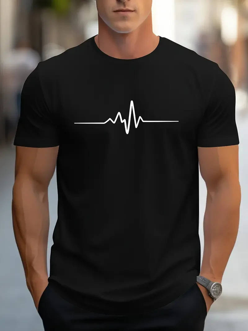 Creative printed mens fashionable summer staff collar short sleeved sports Tshirt comfortable and 250312