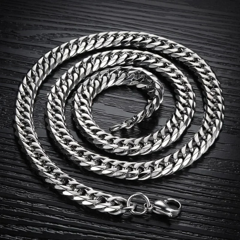 925 Sterling Silver 45-60cm 10mm Cuban Chain Necklace For Man Fashion Jewelry Trend Personality Hip Hop Trendsetter Accessories 250314