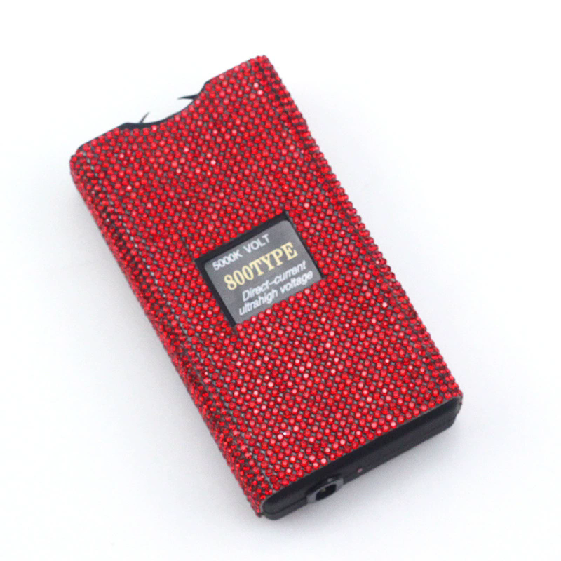 Free shipping new women's self-defense multi-functional keychain USB charging fashion diamond-inlaid flashlight - view 7