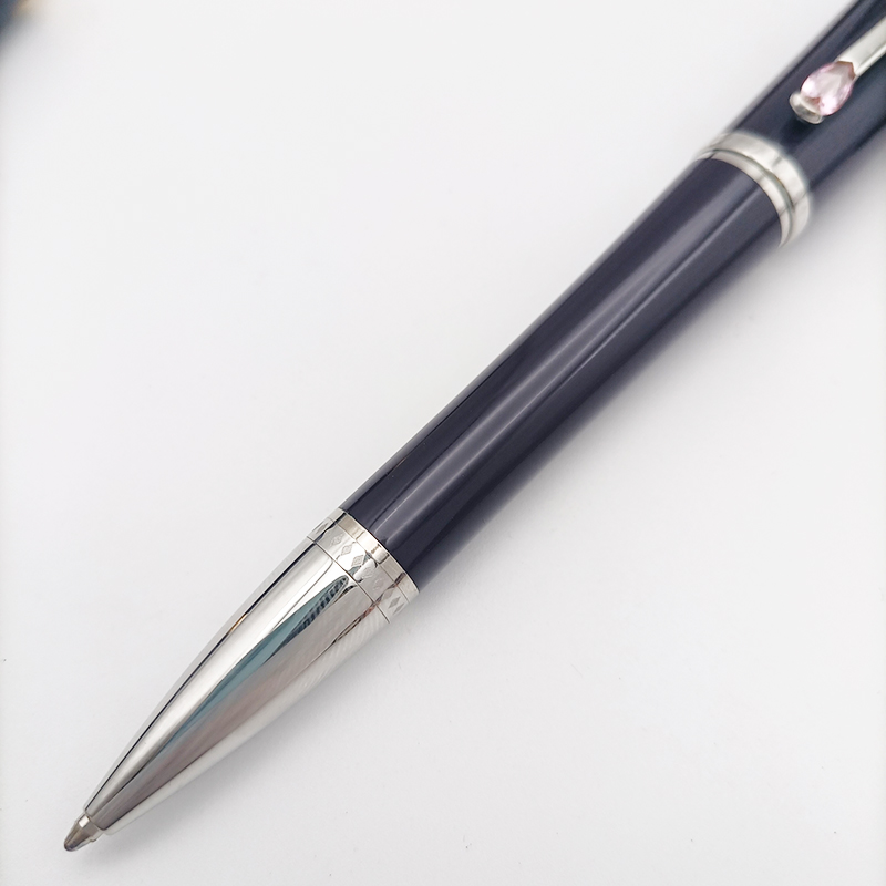 Promotion Pen Grace Kelly Dark Purple M Rollerball Ballpoint Pen With Teardrop Shape Diamond Stone Clip Writing Smooth Great Actress