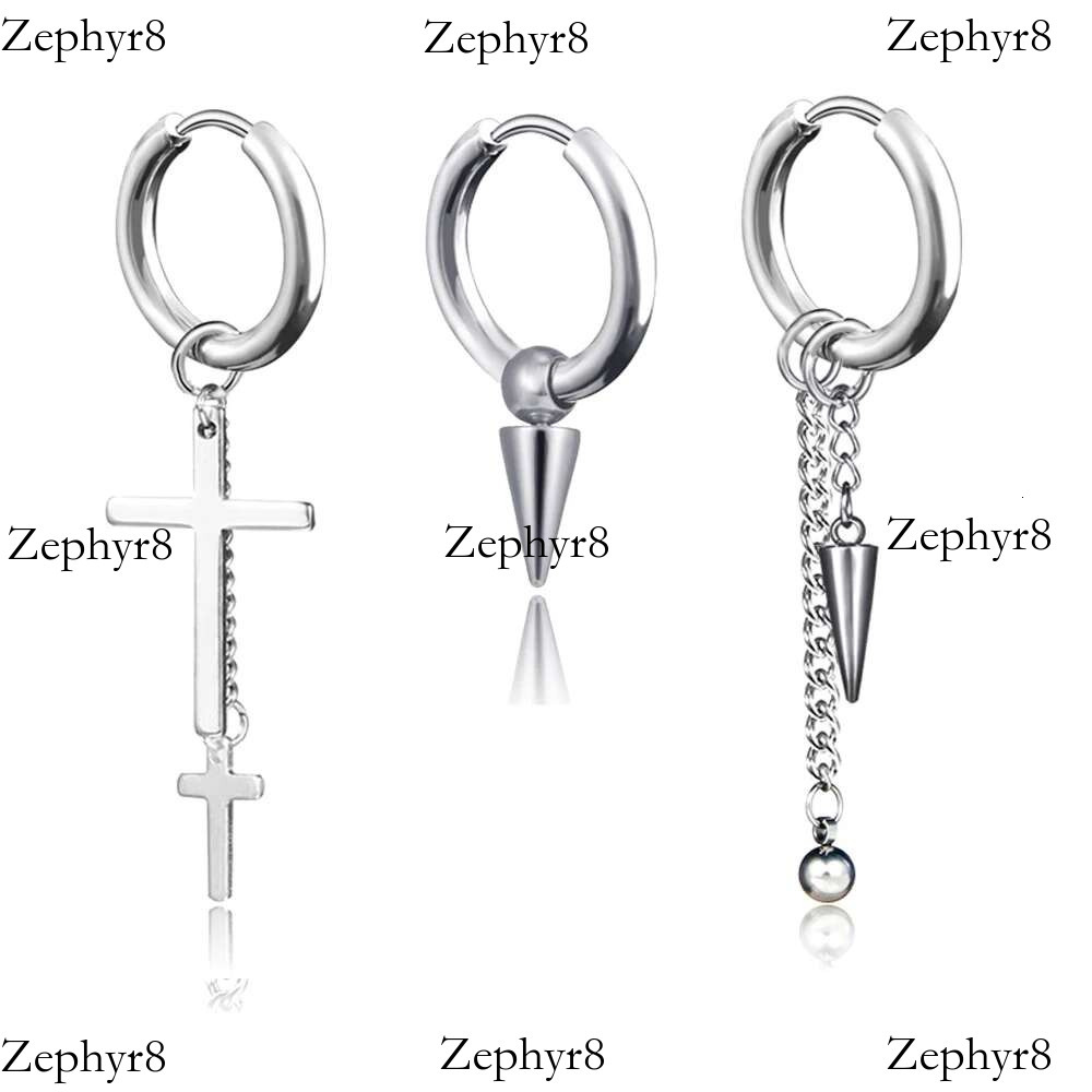 2025 New model Kpop Men Women With Charm Ball Cone Dangles Black Stainless Steel Hip Hop Punk Earrings for Teens