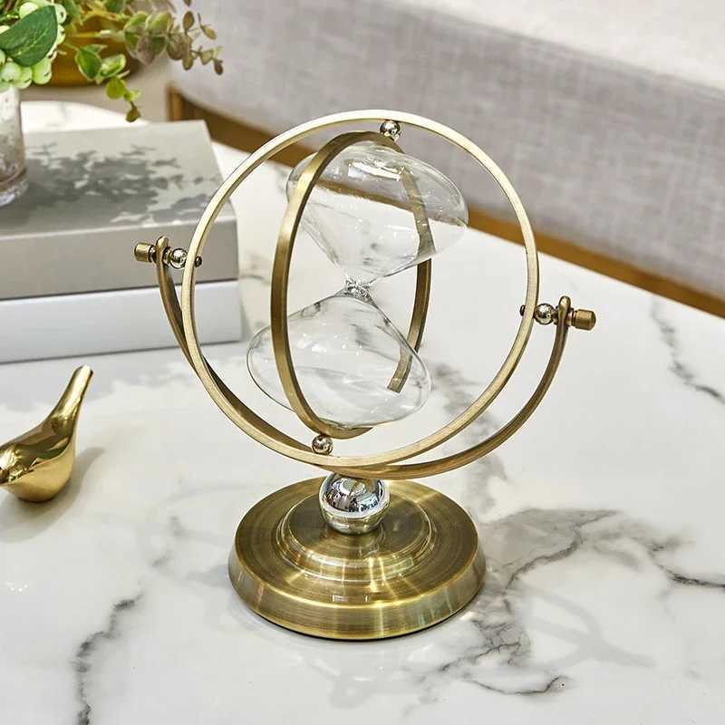 Aesthetic Sand Clock Vintage Globe Hourglass Sandglass Timer Desk Decor Luxury Living Room Decoration Ornament Table Accessories Y250315