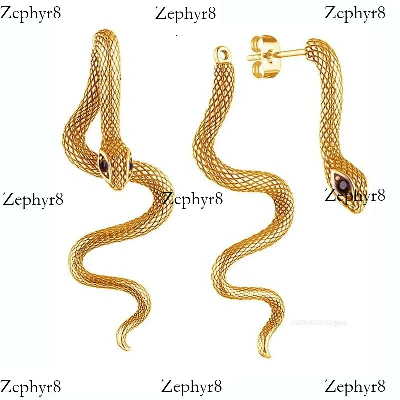 2025 model 2025 New Gothic Shape Hip Hop Punk Detachable Snake Jewelry Long Earrings for Women Girls Men 1Pair