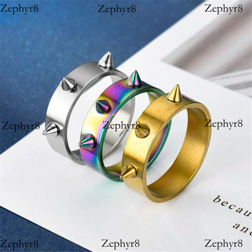 2025 New model Gothic Stainless Steel Ring Punk Style Men's and Women's Thorn Jewelry Rock Hip Hop Student Rings