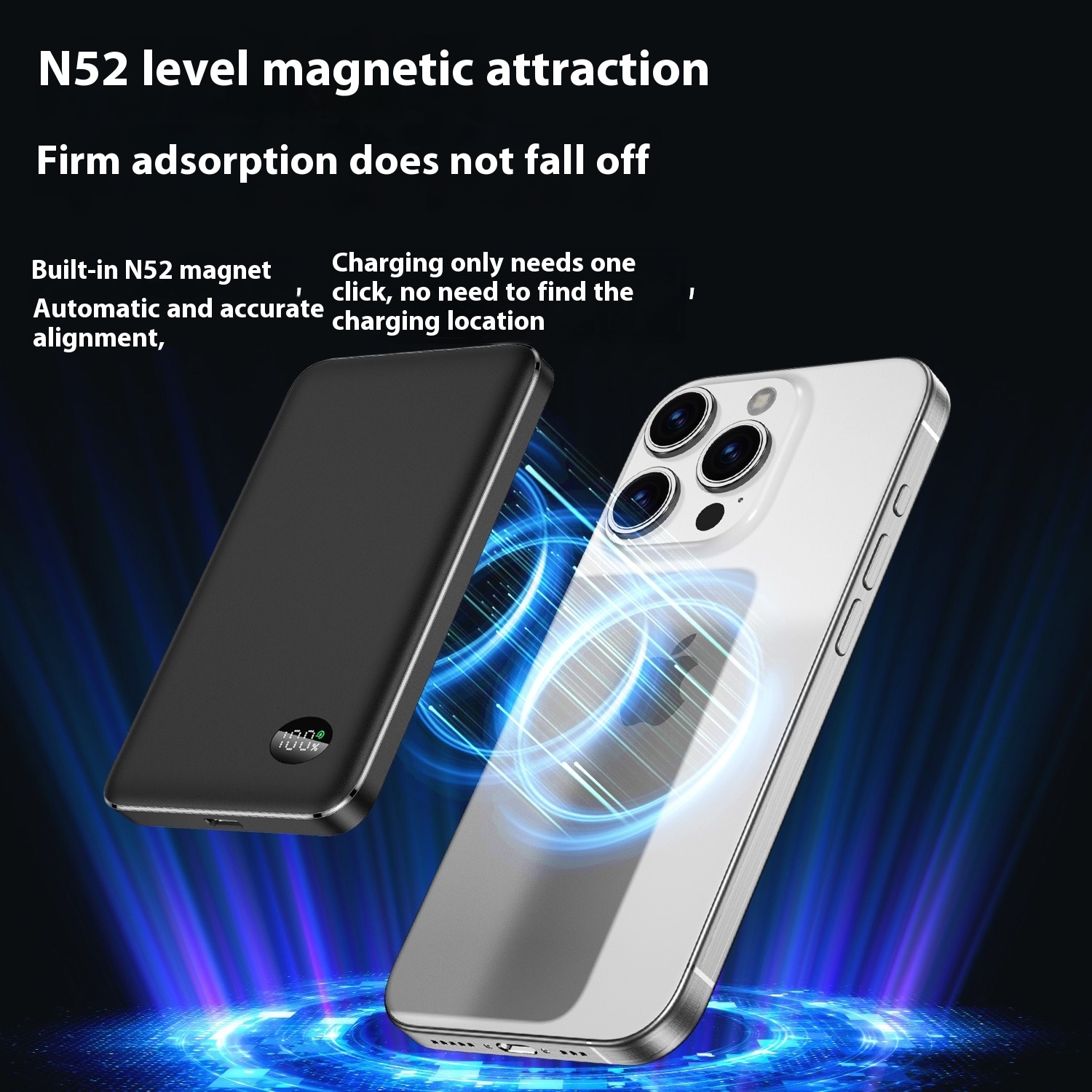 New 10000mAh thin 3-in-1 Magnetic Wireless Power Bank for MagSafe iPhone PD20W Fast Charging for Apple Watch Portable Spare Battery