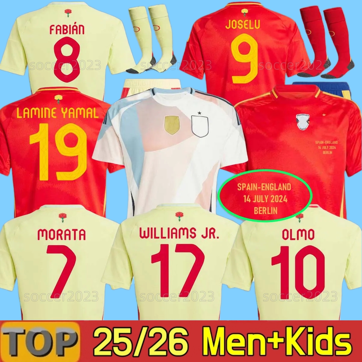 2024 Spains LAMINE YAMAL Soccer Jerseys PEDRI PINO MERINO RODRIGO SERGIO M.ASENSIO FERRAN 24 25 Men Kids Kit HERMOSO REDONDO CALDENTEY Player version Football Shirt
