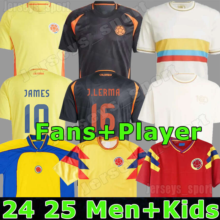 XXXL 4XL 2024 2025 Colombia Centenary soccer jersey 100-years anniversary 24 25 Player Version LUIS DIAZ JAMES columbias Retro 1994 2001 2014 Football Shirts