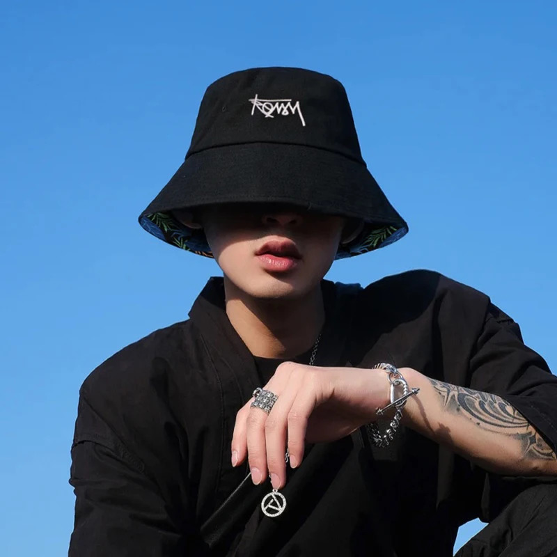 Doublesided Fisherman Hat Male big size Hawaii Korean Spring Hats for Men Casual Panama Bob Hip Hop Bucket Women Caps 250304