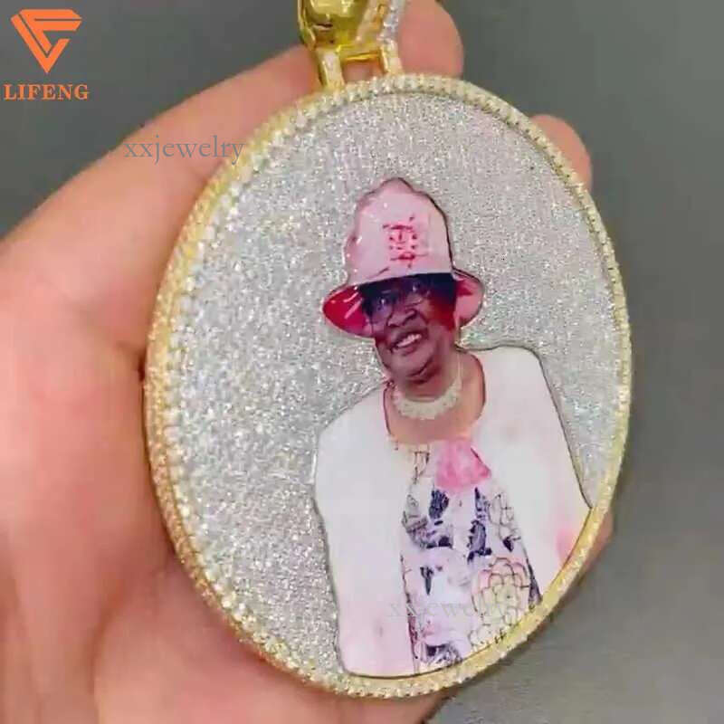 Custom Hip Hop Mens Jewelry Vvs Moissanite Iced Out Jesus Sterg Sier Gold Rapper Pendant Necklace