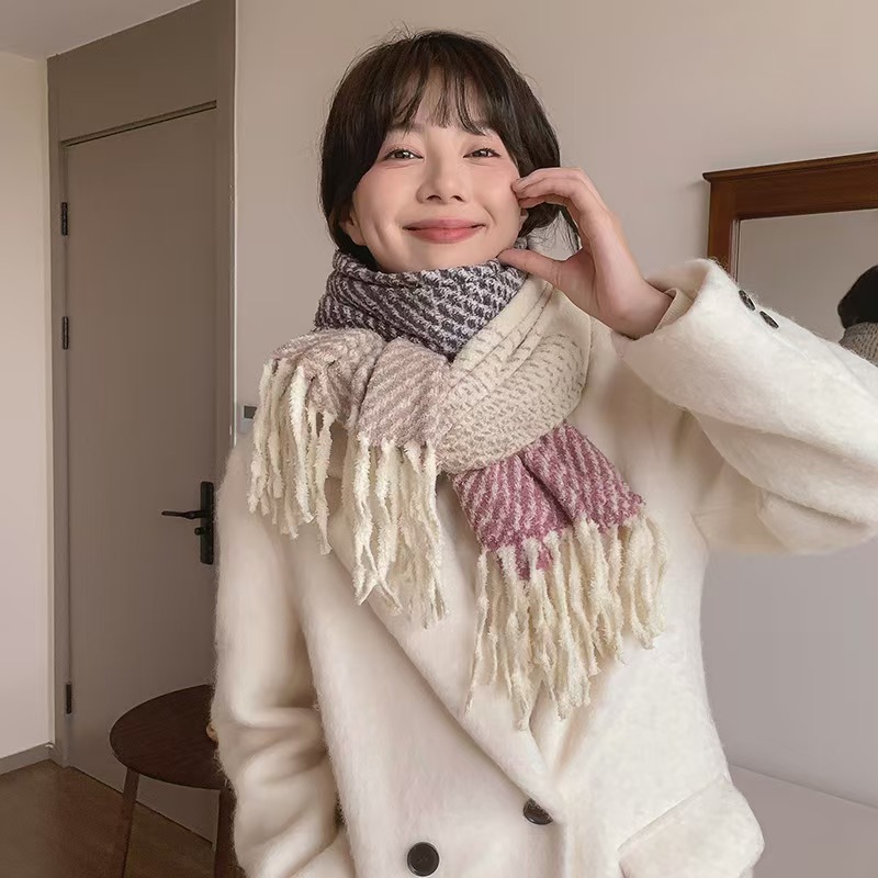 K137 Super soft imitation cashmere scarf for women winter high-end 2024 autumn and winter warm and versatile comfortable scarf Korean version