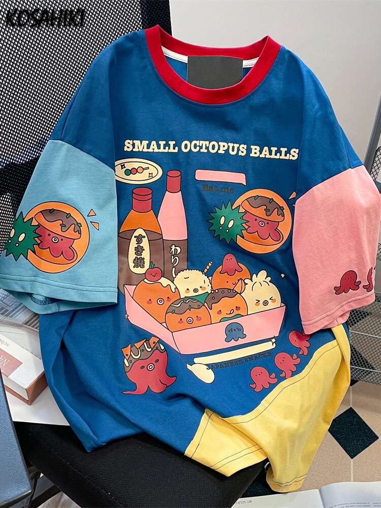2025 New Large Cartoon Printed T-shirt Designer Fashion Women's Aesthetic Top Contrastive Color Cute T-shirt Fairy T-shirt4