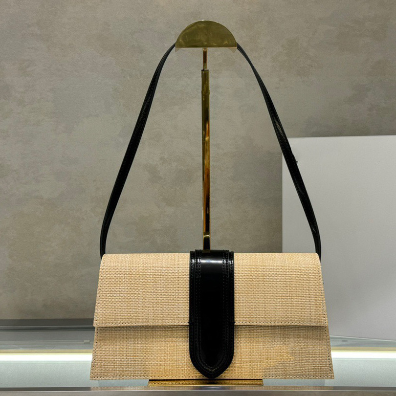 2024 Winter New Simple Straw Woven Casual Versatile Small Square Bag, Niche Design, Single Shoulder Crossbody Handheld Women's Bag