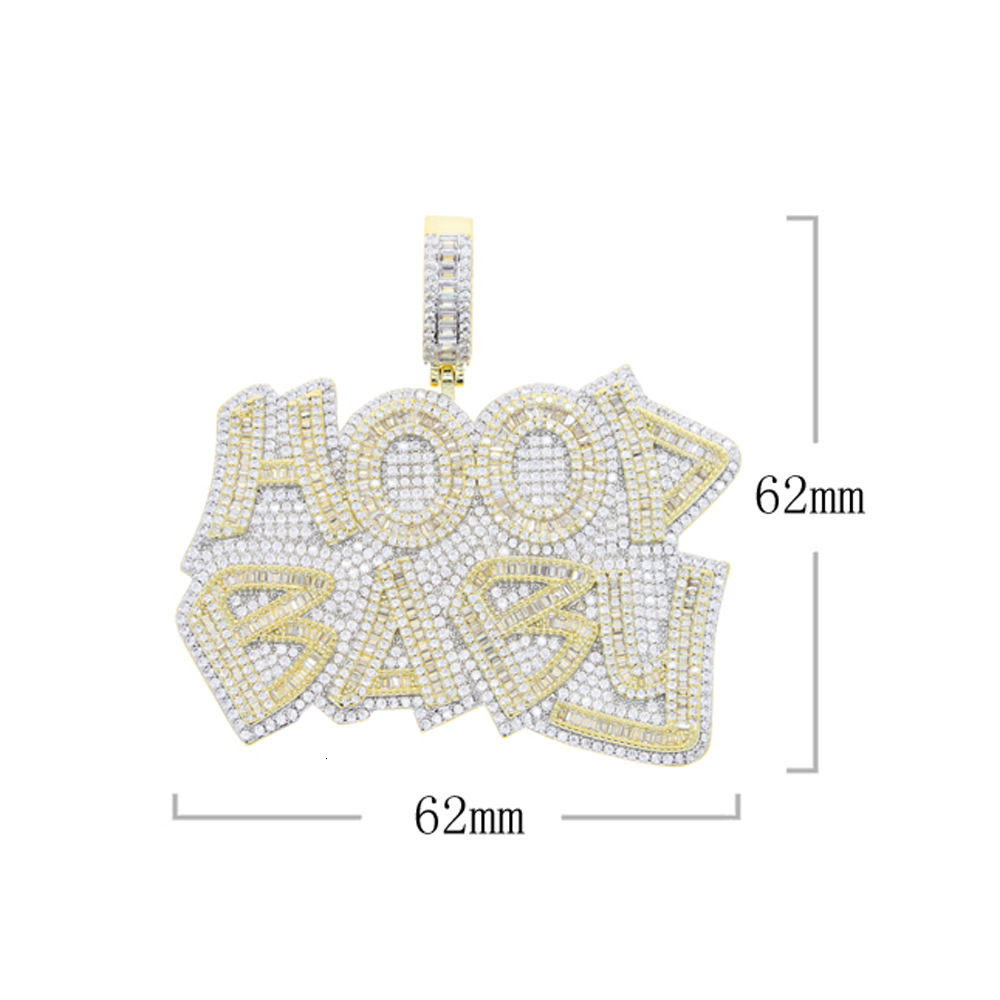 custom HipHop Moissanite Pendant VVS Iced Out Jewelry S925 Two Tone Custom Moissanite Pendant