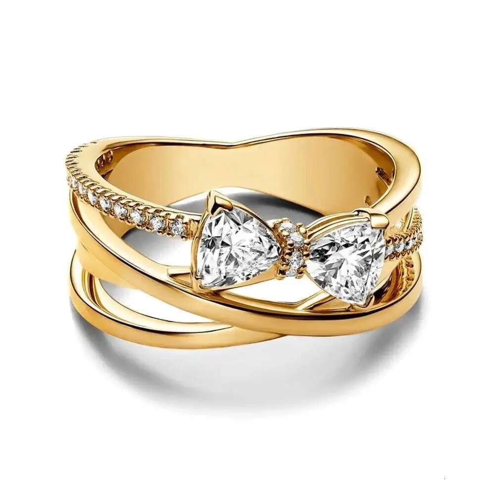 2025 New Silver Golden Shooting Stars Ring Zircon Shining Ring S925 Snake Finger Wedding Ring DIY Women Jewelry Gift
