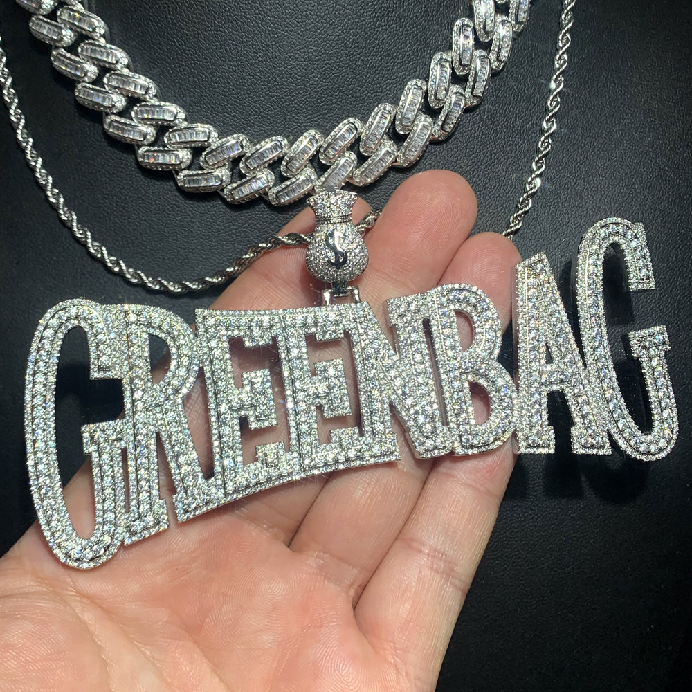 GIA Certified Iced Out Lab Grown Diamond cross collarbone Pendant Men Custom Hip Hop Style 925 Silver Vvs Diamond Chain Pendant Fine Jewelry